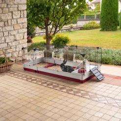 Ferplast Konijnenkooi Krolik 160 - Dierenverblijf - 162x60x50 cm Grijs Rood