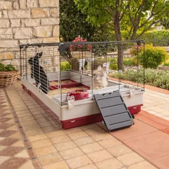 Ferplast Konijnenkooi Krolik 160 - Dierenverblijf - 162x60x50 cm Grijs Rood