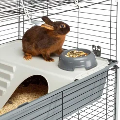 Ferplast Konijnenkooi Rabbit 100 Dubbel - Dierenverblijf - 95x57x93.5 cm Grijs