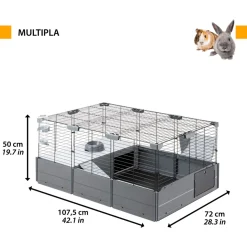 Ferplast Multipla - Dierenverblijf - 107.5x72x50 cm Grijs