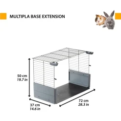 Ferplast Multipla Base Extension - Dierenverblijf - 37x72x50 cm Grijs