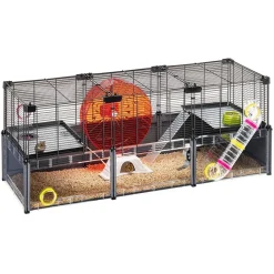 Ferplast Multipla Hamster Large - Dierenverblijf - 107.5x37.5x42 cm Zwart