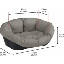 Ferplast Sofa Dove Met Kussen - Hondenbank - 73x55x27 cm Grijs 6