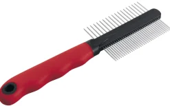 Ferplast Vachtkam Dubbel - Hondenvachtkam - 20.3x1.6x6.4 cm Rood Zwart