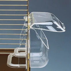 Ferplast Voerbakje Pretty 4522 - Vogel - Voerbak- Drinkbak - 9x9x9 cm Transparant