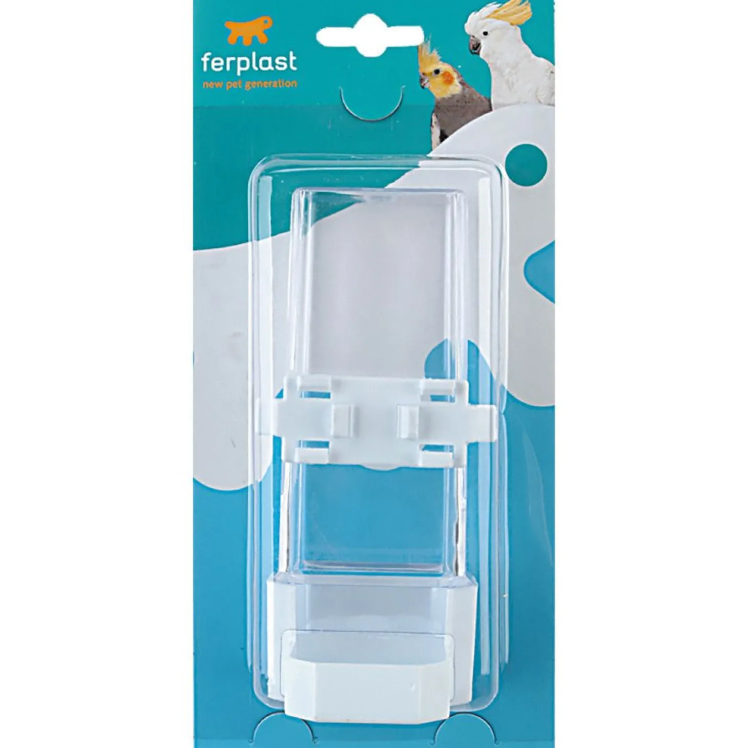 Ferplast Voerfontein Silverspecial 4560 - Vogel - Voerbak- Drinkbak - 7.3x8x15.1 cm Assorti