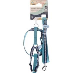Ferribiella Cat Leash+harness Set - Kattenharnas - Lichtblauw M