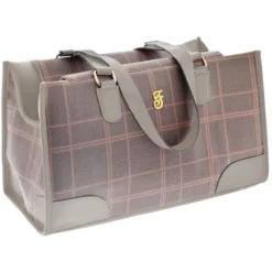 Ferribiella Mokka Bag Pink-Grey - Hondendraagtas - 43x18x26 cm