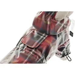 Ferribiella Rain Coat Favola Tartan - Hondenkleding - 40 cm Rood Ruit