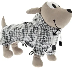 Ferribiella Rain Coat Favola Pied-De-Poule - Hondenkleding - 40 cm Zwart Wit