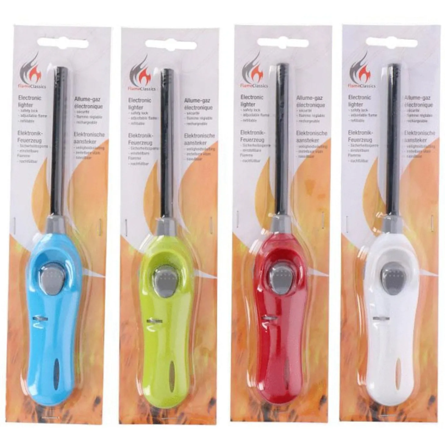 Flame Classics Aansteker Navulbaar - Elektronisch - 26 cm Assorti