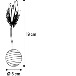 Flamingo Bal Met Veer En Ratel Frits - Kattenspeelgoed - Ø6x19 cm Bruin