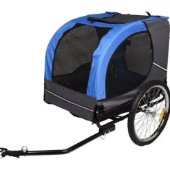 Flamingo Fietskar - Hondenfietskar - 125x95x72 cm Blauw Grijs