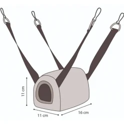 Flamingo Hamsterhuis Clavio Horizontale Hanger - Kooi Accessoire - 16x11x11 cm Multi-Color