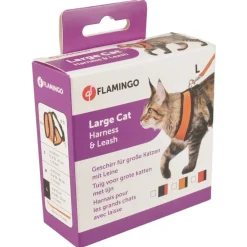 Flamingo Harnas Met Looplijn Harms - Kattentuigje - Zwart Rood 120cm 15mm