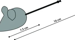 Flamingo Indy Muis Met Kralen - Kattenspeelgoed - 160x30x45 mm Beige Oranje Turquoise