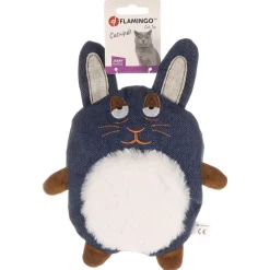Flamingo Jeany Konijn - Kattenspeelgoed - 27x22 cm Blauw