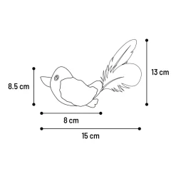 Flamingo Jeany Vogel - Kattenspeelgoed - 15x8.5 cm Blauw