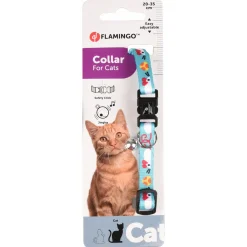 Flamingo Kattenhalsband Amira - Kattenhalsband - Blauw 20-35 Cm
