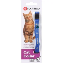 Flamingo Kattenhalsband Ziggi - Kattenhalsband - Blauw 20-35 Cm