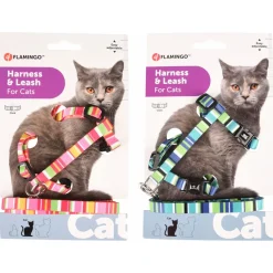 Flamingo Kattenharnas  + Lijn Amira - Kattentuigje - Assorti 20-35cm 10mm