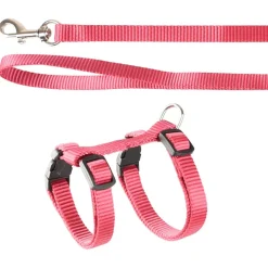 Flamingo Kittenharnas + Lijn Ziggi - Kattentuigje - Kersenrood 120cm 10mm