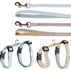 Flamingo Kittenharnas + Lijn Serwan - Kattentuigje - Assorti 16-25cm 10mm