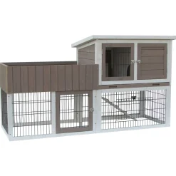 Flamingo Konijnenhok Floret Urban - Dierenverblijf - 165x62x92 cm Beige Wit