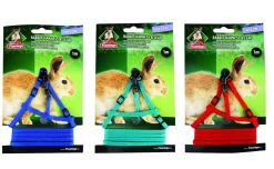 Flamingo Konijnentuig Y Met Looplijn - Konijnenharnas - Multi-Color 20-30 Cm