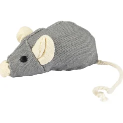 Flamingo Natural Fun Muis - Kattenspeelgoed - 17 cm Grijs Beige