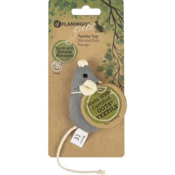 Flamingo Natural Fun Muis - Kattenspeelgoed - 17 cm Grijs Beige