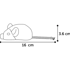 Flamingo Natural Fun Muis - Kattenspeelgoed - 17 cm Grijs Beige