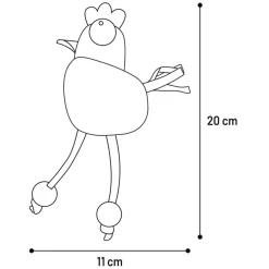 Flamingo Quinty Vogel - Kattenspeelgoed - 20x11 cm Blauw