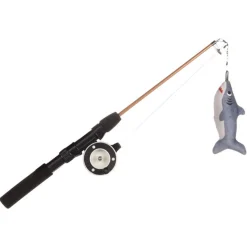 Flamingo Rodney Haai - Kattenspeelgoed - 75x13.5 cm Grijs