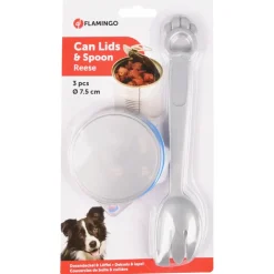 Flamingo Set Blikdeksels Met Lepel - Accessoires - Ø7.5 cm Multi-Color