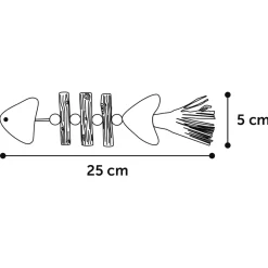 Flamingo Topsy Vis Hout Natuur - Kattenspeelgoed - 21 cm