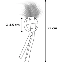 Flamingo Vinta Bal + Veer + Sliert - Kattenspeelgoed - Beige