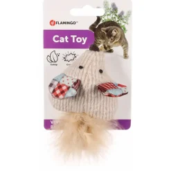 Flamingo Vinta Muis + Veer - Kattenspeelgoed - Beige