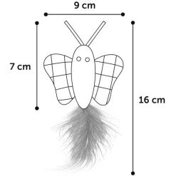 Flamingo Vinta Vlinder + Veer - Kattenspeelgoed - Beige
