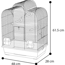 Flamingo Vogelkooi Dara Wit - Vogelverblijven - 48x28x61.5 cm Wit Wit