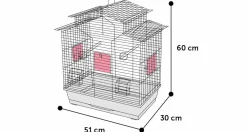 Flamingo Vogelkooi Numfor - Vogelverblijven - 52x30x61 cm Zwart