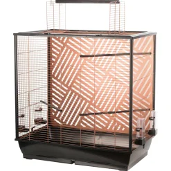 Flamingo Vogelkooi Siri - Vogelverblijven - Koper Zwart 78x48x81.5/100 Cm