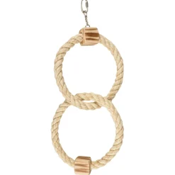 Flamingo Vogelspeelgoed Bbq Touwring Dubbel - Vogelspeelgoed - 30x18.5x41 cm Beige Natural