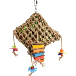 Flamingo Vogelspeelgoed Net Vierkant - Vogelspeelgoed - 28x10x45 cm Multi-Color