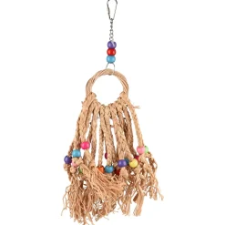 Flamingo Vogelspeelgoed Ring En Gekleurde Kralen - Vogelspeelgoed - 39 cm Multi-Color