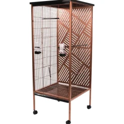 Flamingo Volière Falco - Vogelverblijven - 60x60x151.5 cm Koper Zwart Bruin