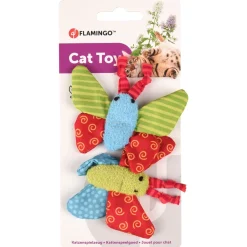 Flamingo Yowly Vlinder - Kattenspeelgoed - 9 cm Multi-Color