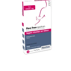 Flea Free Spot-On Kat - Anti vlooien en tekenmiddel - 3 pip Vanaf 1 Kg