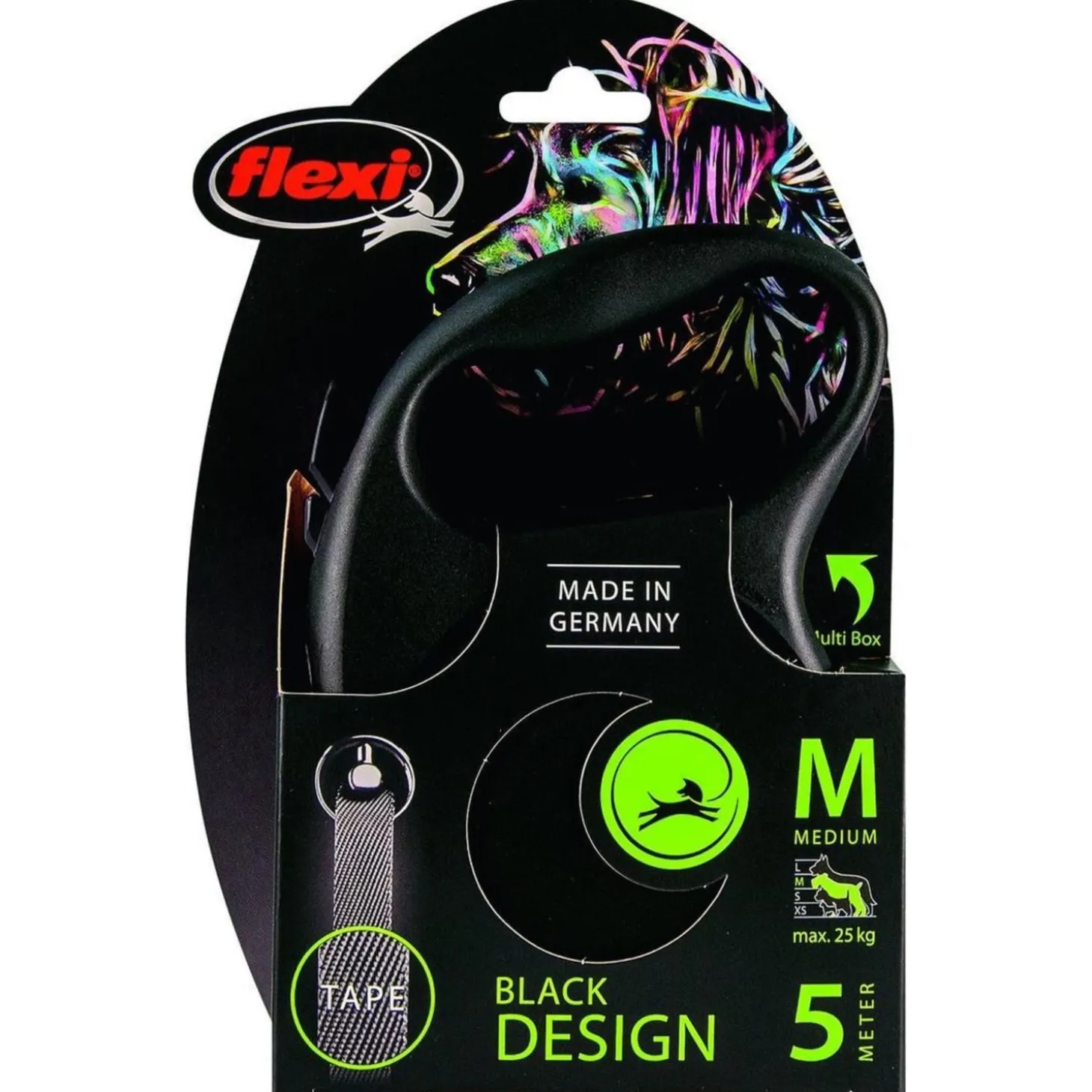 Flexi Black Design Tape M 5 m - Hondenriem