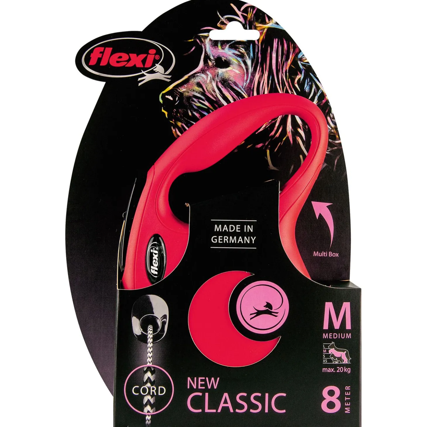 Flexi Rollijn Classic Koord M Rood - Hondenriem